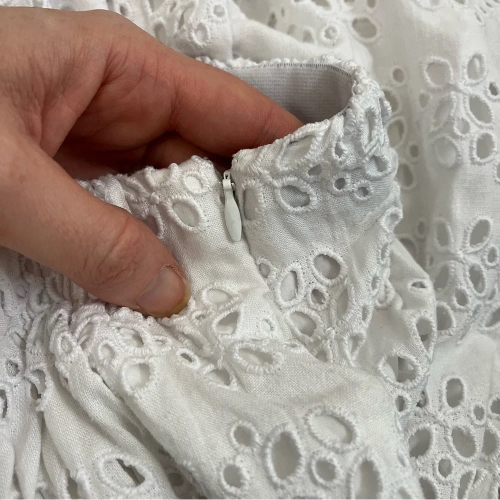 J. CREW Linen Blend Maxi Skirt in Eyelet‎ Lace BI743